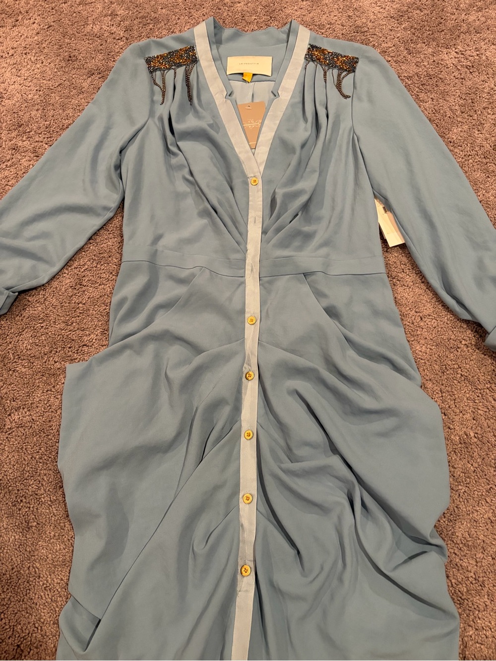 leifsdottir Light Blue Silk Dress